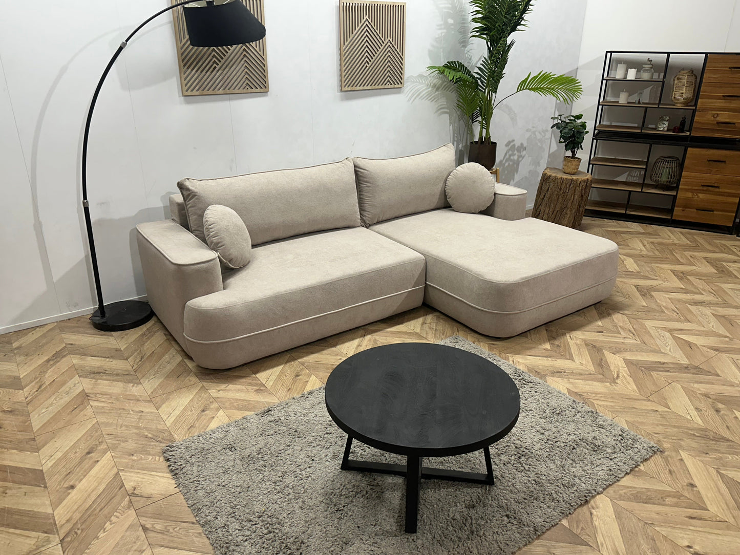 !Showroommodel! Licht Grijze Velvet Hoekzetel