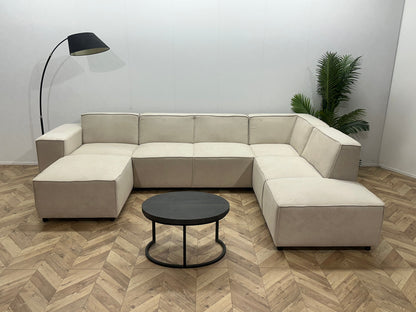 !Showroommodel! Crème Suede Stoffen U Zetel