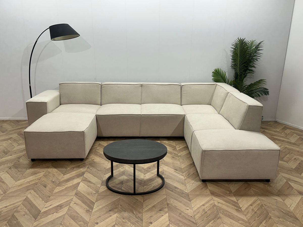 !Showroommodel! Crème Suede Stoffen U Zetel