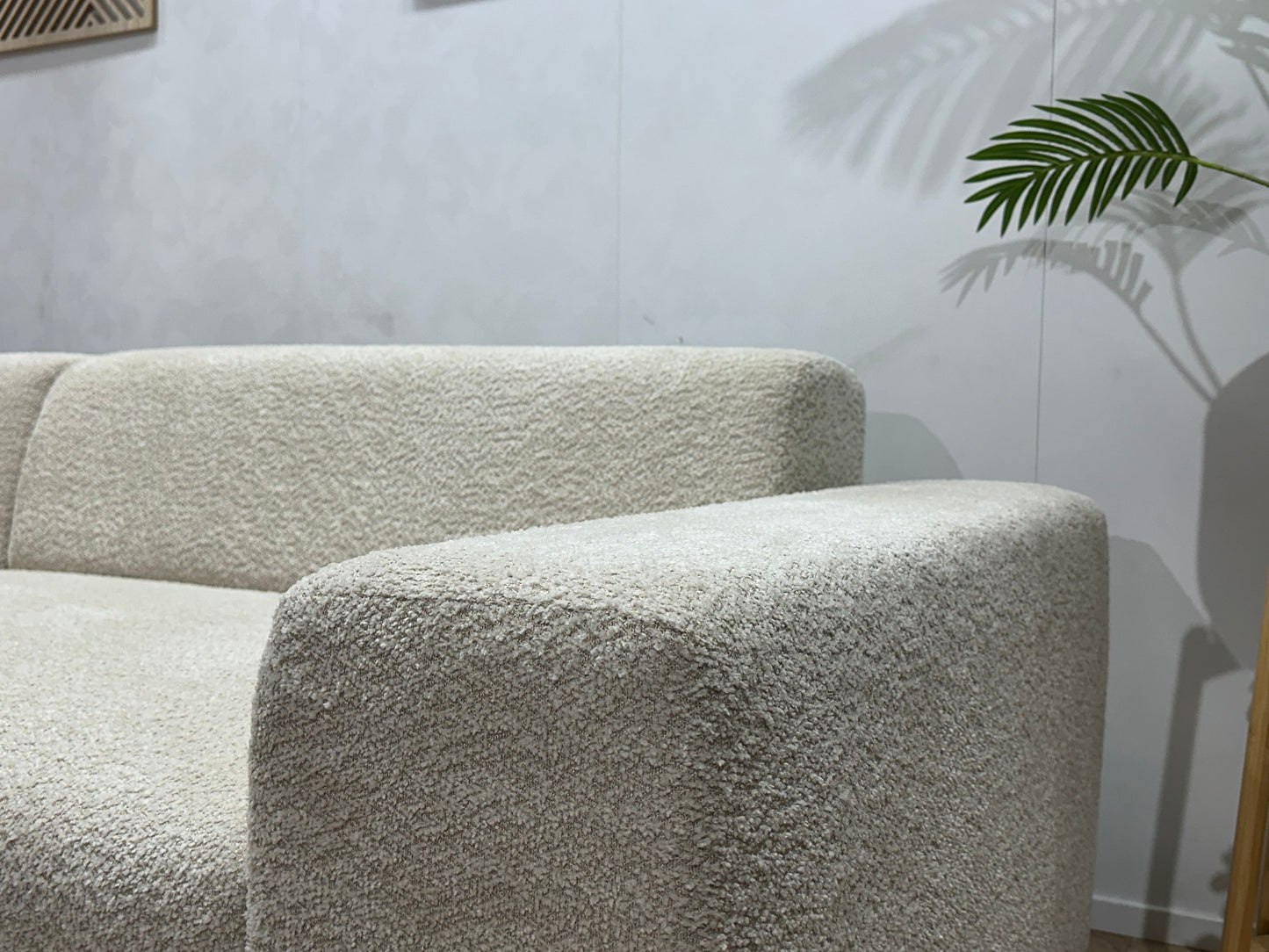 !Showroommodel! Witte Bouclé Hoekzetel