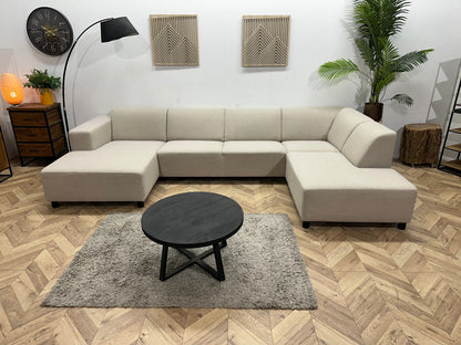 SoTrue Beige Stoffen U Zetel ~ Vaste Kussens