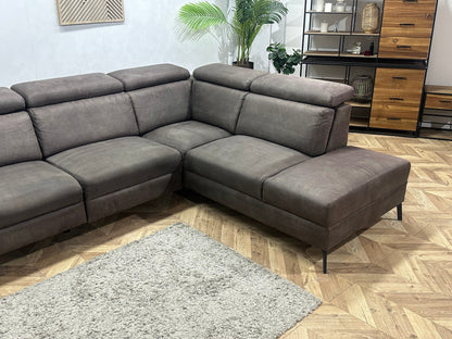 H&H Bruine Suède Stoffen Hoekzetel ~ Relaxfunctie