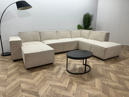 !Showroommodel! Crème Suede Stoffen U Zetel