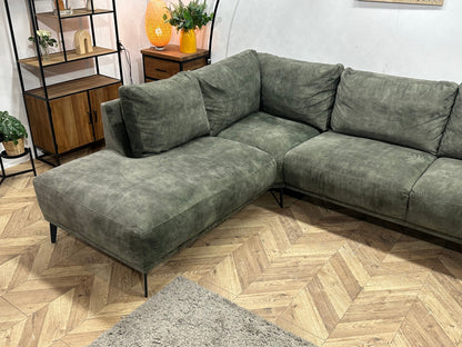 Groene Velvet U Zetel ~ Nieuwstaat