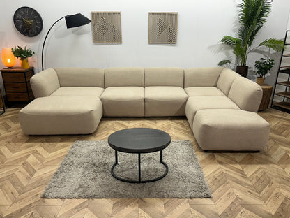 !Showroommodel! Beige Bouclé Stoffen U Zetel