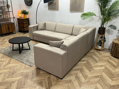 !Showroommodel! Beige Velvet Hoekzetel