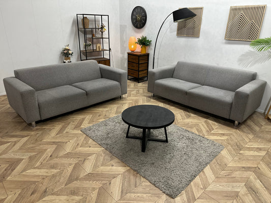 Licht Grijze Stoffen Zetels Set ~ Vaste Kussens