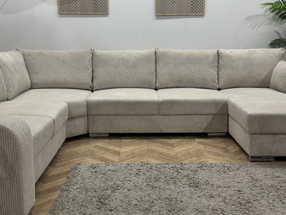 !Showroommodel! Witte/Crème Ribstof U Zetel