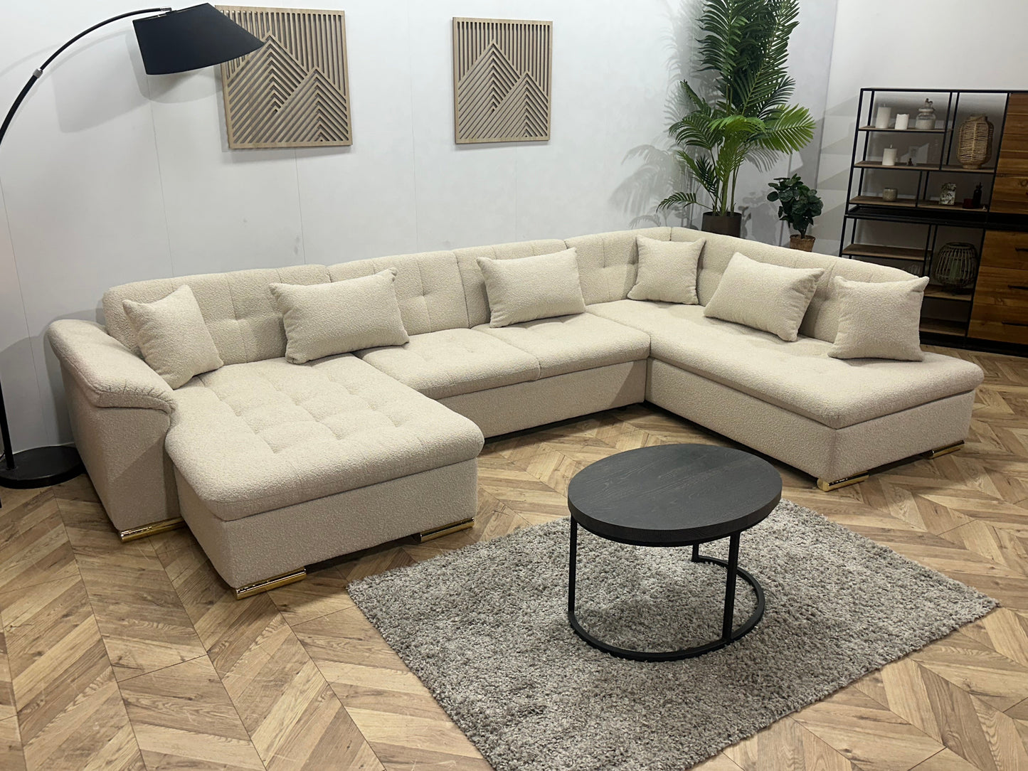 !Showroommodel! Witte/Crème Bouclé U Zetel