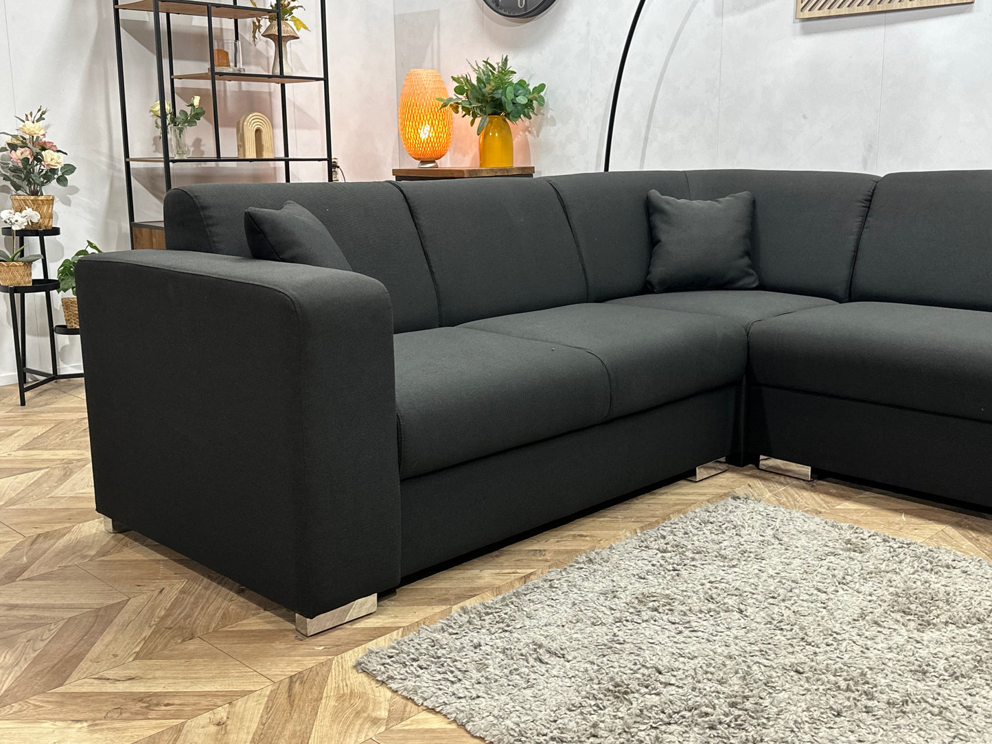 !Showroommodel! Zwarte Suède Stoffen Hoekzetel