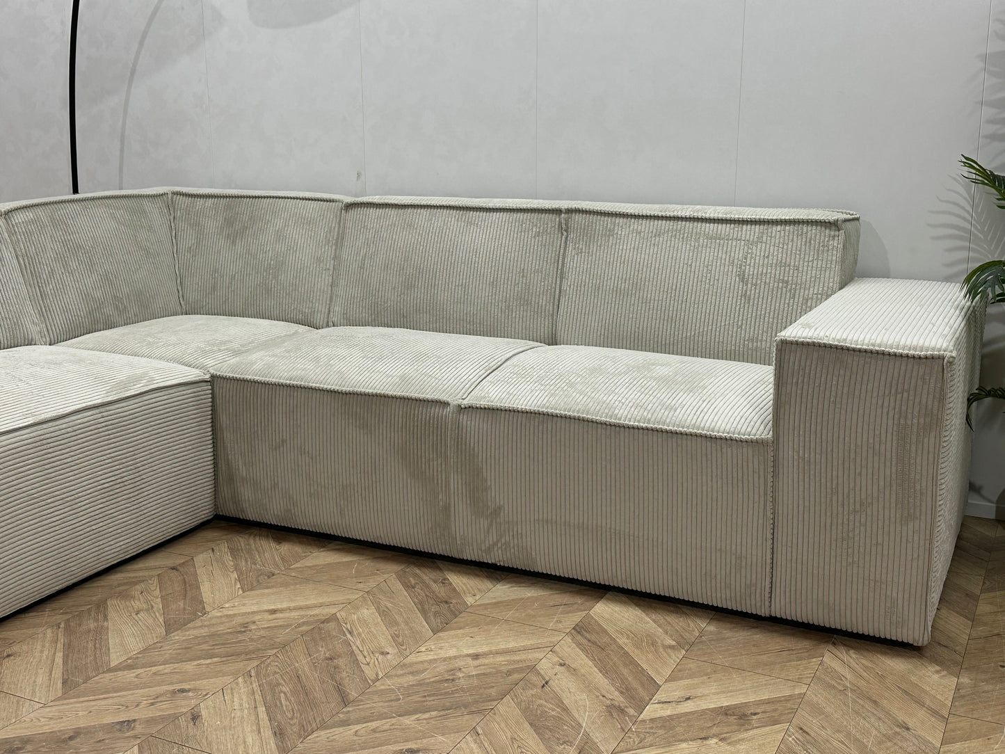 !Showroommodel! Witte Ribstof Hoekzetel