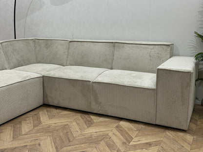 !Showroommodel! Witte Ribstof Hoekzetel