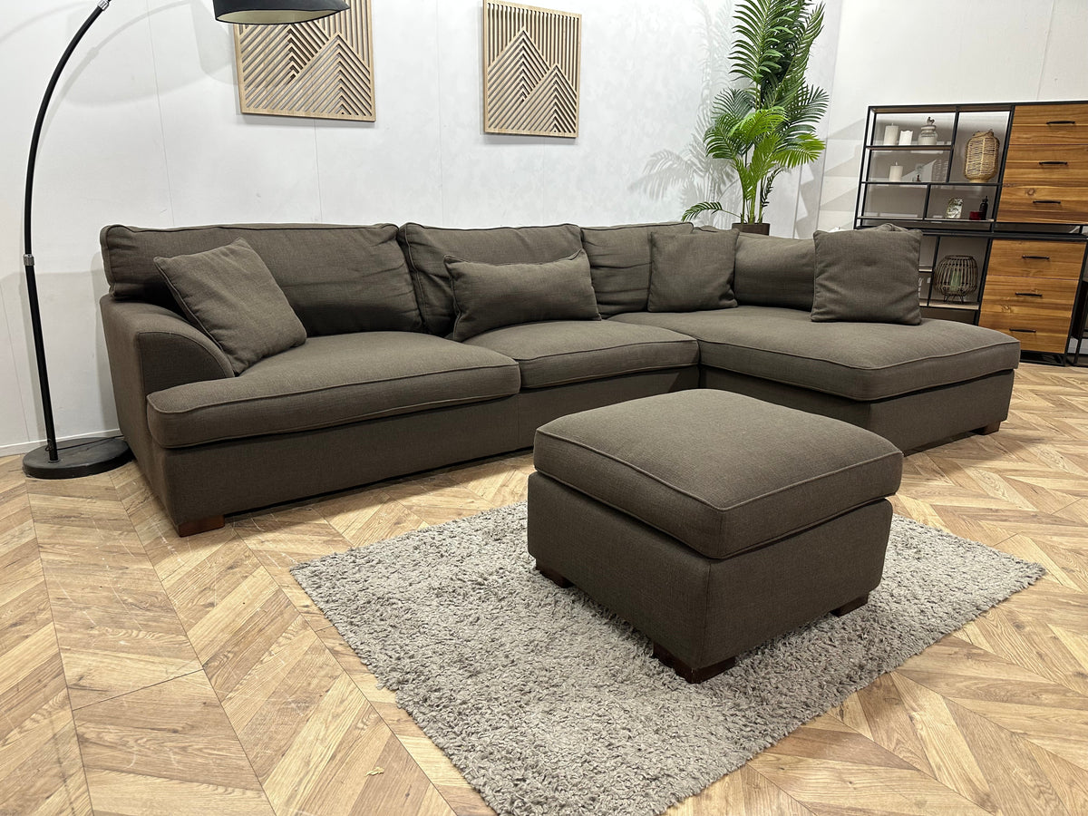 Bruine Hoekzetel Inc Hocker ~ Losse Kussens Met Afneembare Hoezen