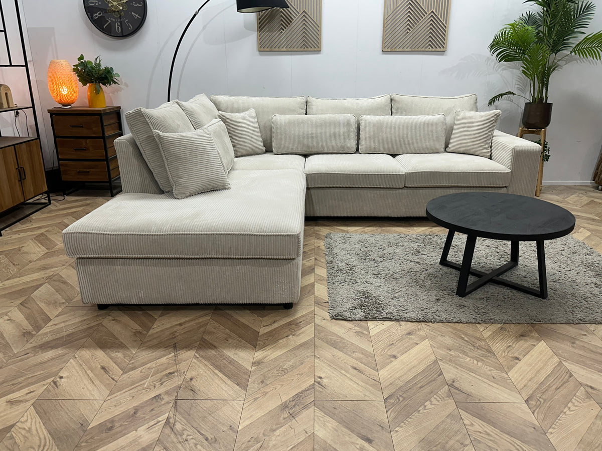 !Showroommodel! Witte Ribstof Hoekzetel