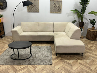 !Showroommodel! Crème Suède Stoffen Hoekzetel