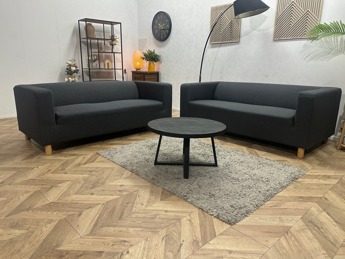 Antraciet Zetels Set ~ Vaste Kussens
