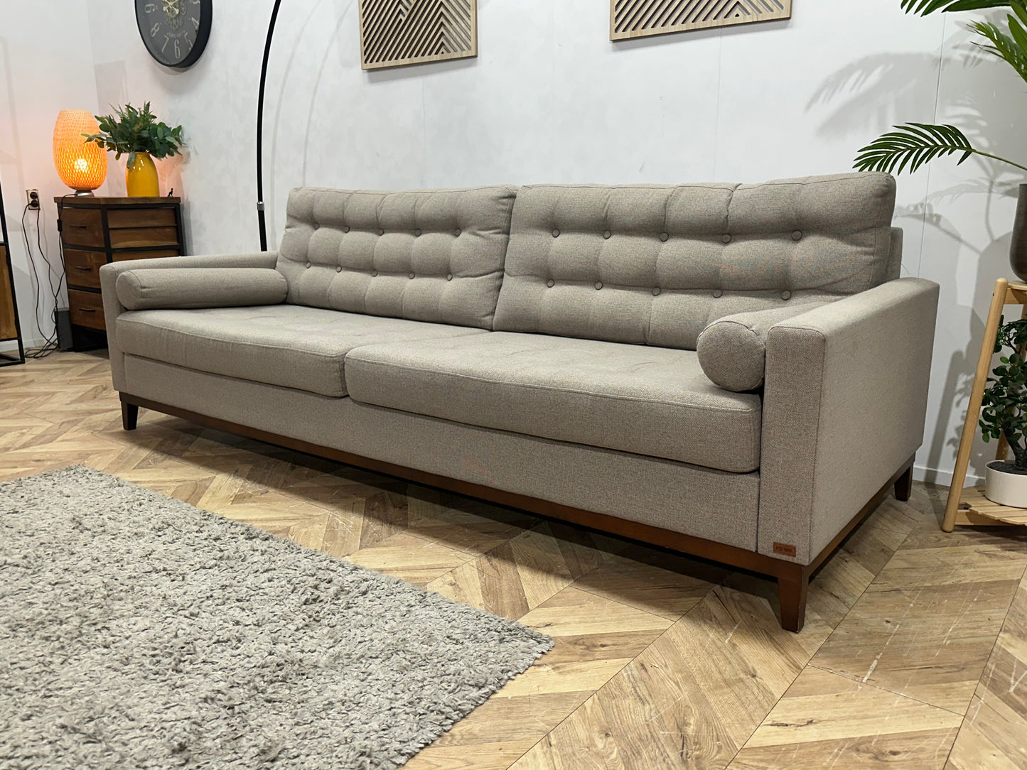X5 Home Beige/Grijze 2.5-Zits Zetel ~ Losse Kussens Met Afneembare Hoezen