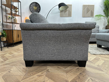 Licht Grijze Stoffen Hoekzetel Inc Hocker ~ Losse Rugkussens