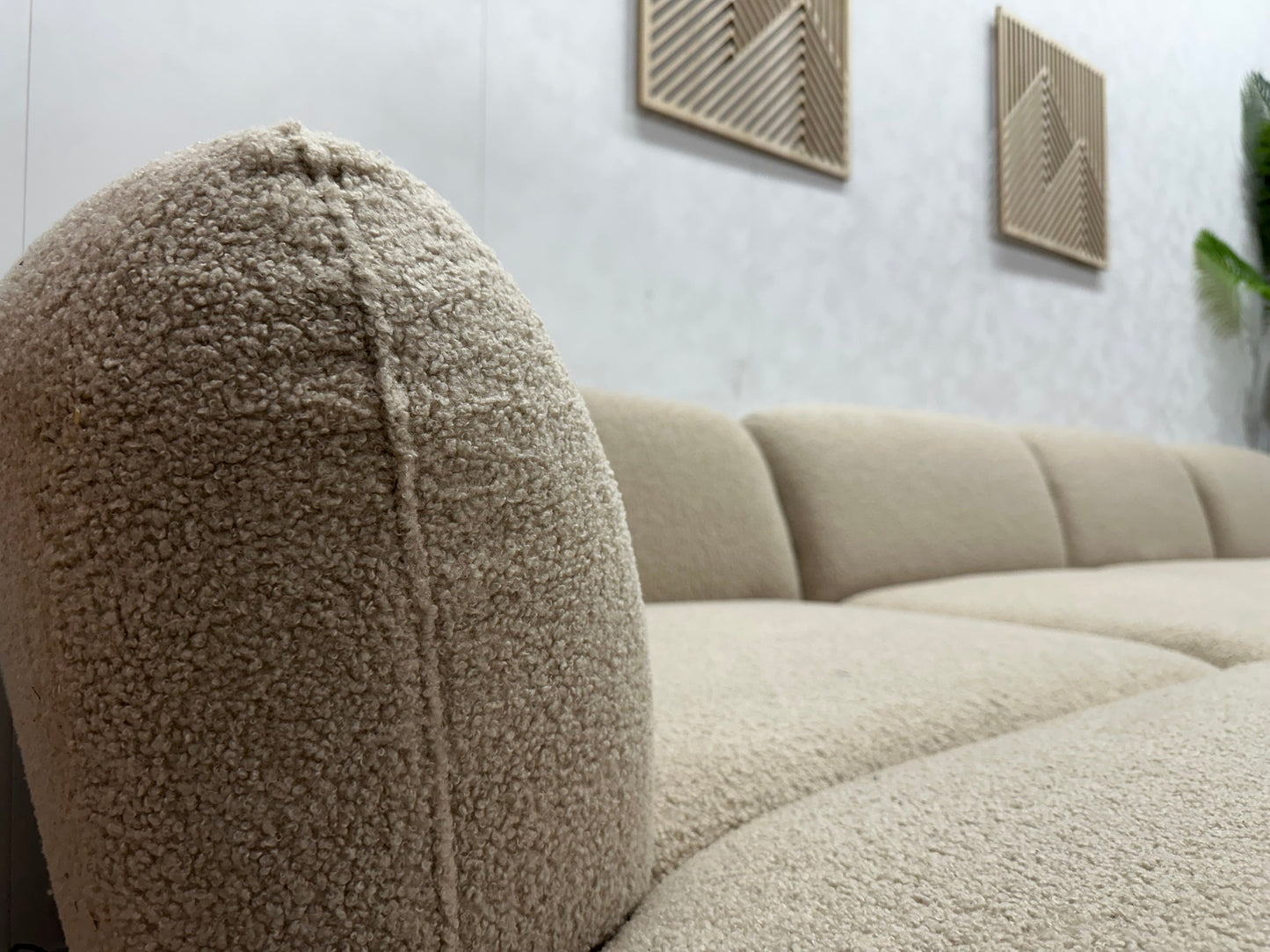 !Showroommodel! Beige Bouclé Hoekzetel