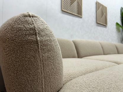 !Showroommodel! Beige Bouclé Hoekzetel