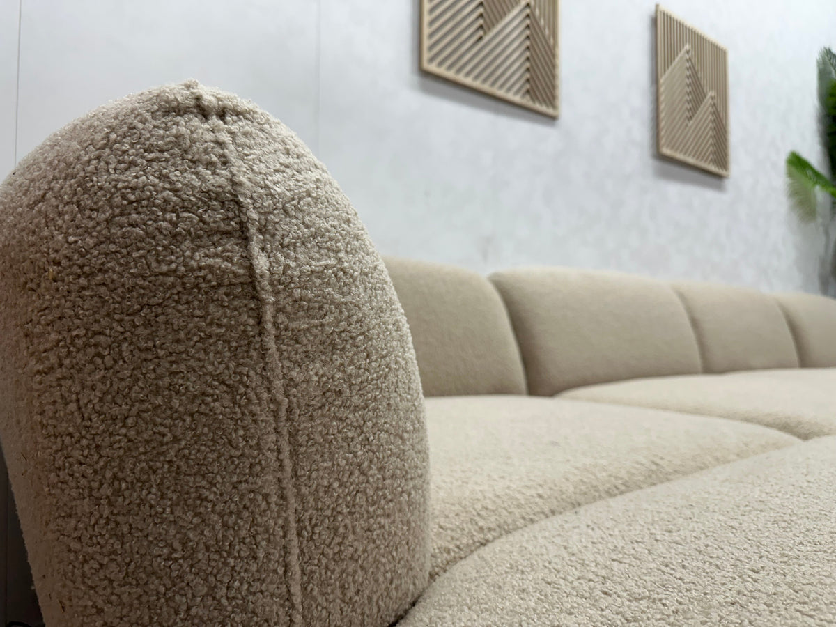 !Showroommodel! Beige Bouclé Hoekzetel