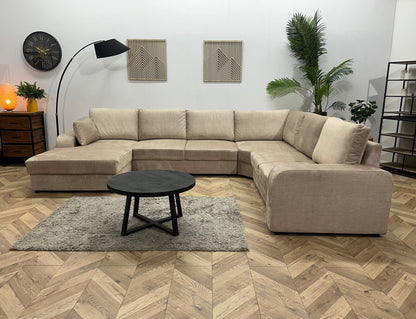 !Showroommodel! Beige Velvet U Zetel
