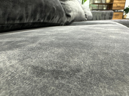 Antraciet Velvet Hoekzetel ~ Losse Kussens Met Afneembare Hoezen