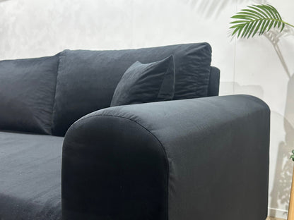 !Showroommodel! Zwarte Velvet Hoekzetel