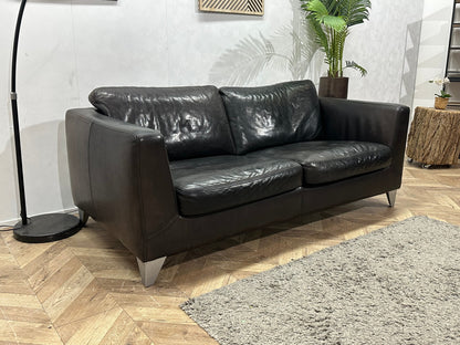 Machalke Bruine Eco Lederen 2.5-Zits Zetel ~ Losse Kussens Met Afneembare Hoezen