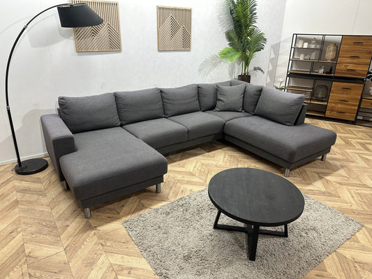 Antraciet U Zetel ~ Losse Rugkussens Met Afneembare Hoezen
