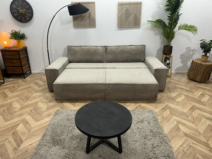 !Showroommodel! Licht Bruine Ribstof 2.5-Zits Zetel ~ Slaapfunctie