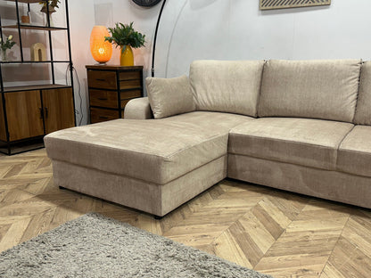 !Showroommodel! Beige Velvet U Zetel