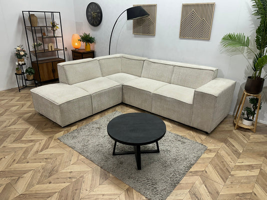!Showroommodel! Witte Bouclé Stoffen Hoekzetel