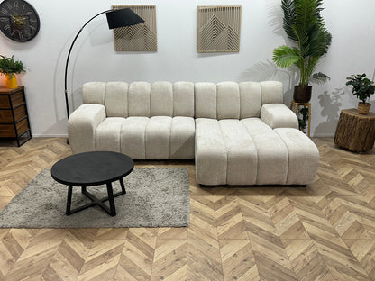 !Showroommodel! Witte/Crème Cremona Stoffen Hoekzetel