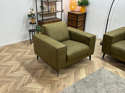 Groene Suède Stoffen Zetels Set ~ Vaste Kussens
