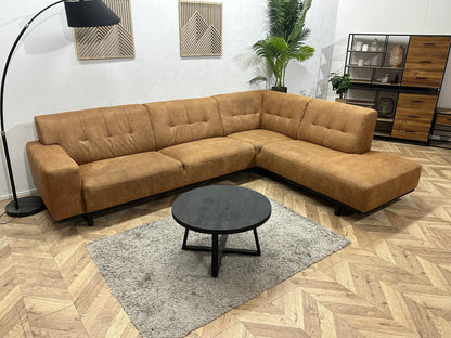 Cognac Bruine Suède Stoffen Hoekzetel ~ Vaste Kussens