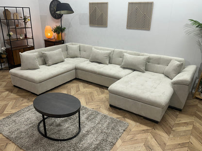 !Showroommodel! Witte Ribstof Hoekzetel