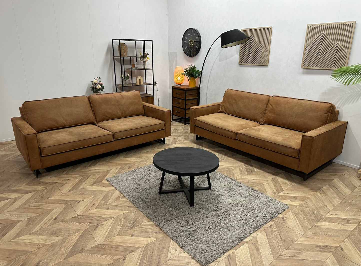 Cognac Bruine Suède Zetels Set ~ Losse Kussens
