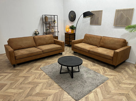 Cognac Bruine Suède Zetels Set ~ Losse Kussens