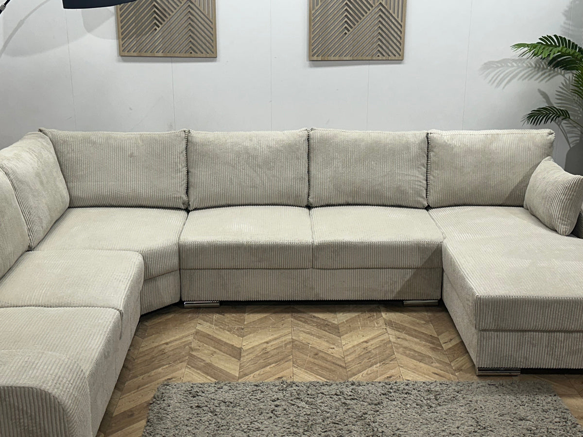 !Showroommodel! Witte/Crème Ribstof U Zetel