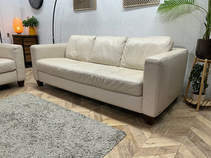 Natuzzi Crème Echt Lederen Zetels Set ~ Losse Rugkussens