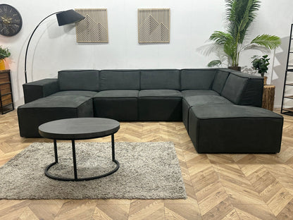 !Showroommodel! Antraciet Suède Stoffen U Zetel