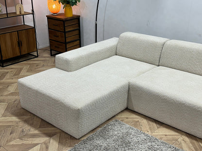 !Showroommodel! Witte Bouclé Hoekzetel