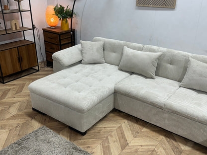 !Showroommodel! Witte Ribstof U Zetel