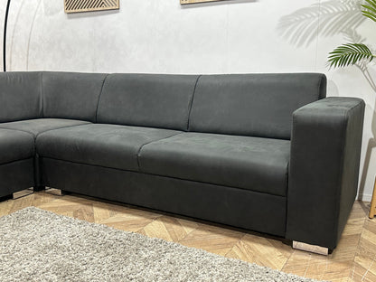!Showroommodel! Antraciet Leather Look Hoekzetel