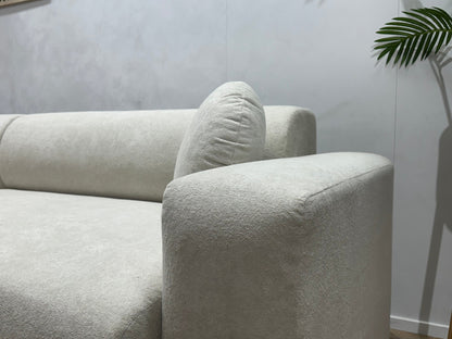 !Showroommodel! Witte Velvet Hoekzetel ~ Slaapfunctie