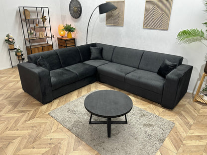 !Showroommodel! Zwarte Velvet Hoekzetel