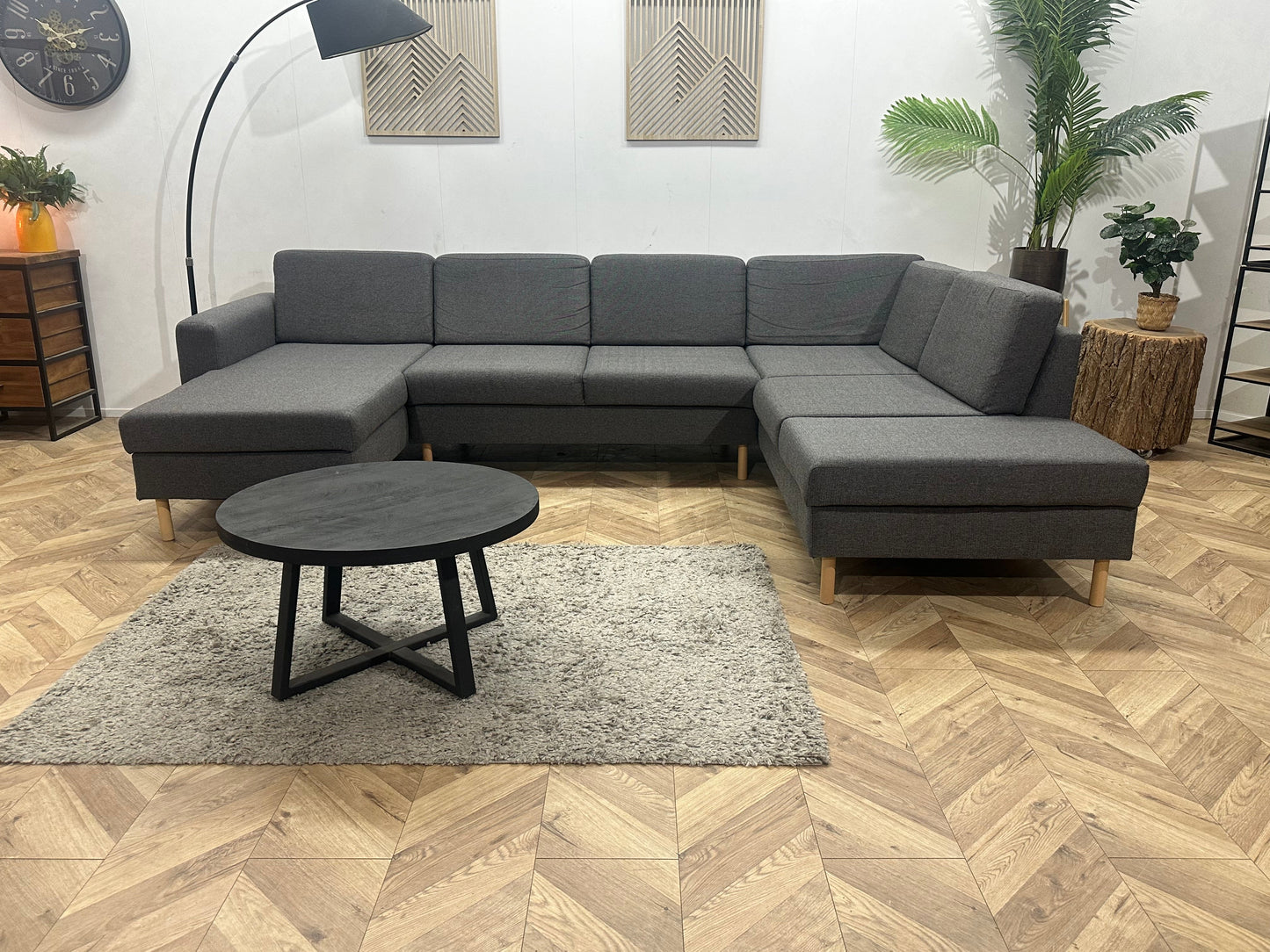 Antraciet U Zetel ~ Losse Rugkussens Met Afneembare Hoezen
