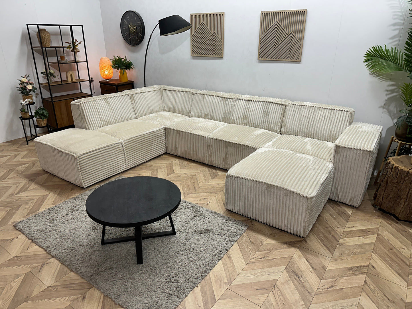 !Showroomodel! Witte Ribstof U Zetel