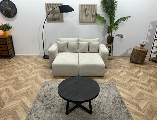!Showroommodel! Witte Ribstof Lounge Zetel